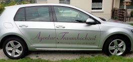 Autobeschriftung für die Agentur Traumhochzeit in Esslingen
