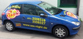 Fahrzeugbeklebung für Ess-Night Pizzaservice in Esslingen