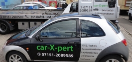 Folienbeschriftung in Plottbuchstaben für car-X-pert aus Waiblingen
