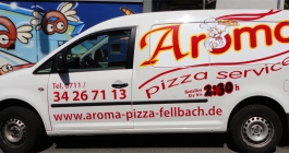 Fahrzeugverklebung für Aroma Pizzaservice in Stuttgart