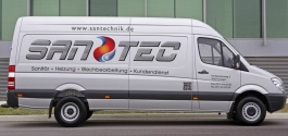 Transporter Beschriftung für die Firma SanTec in Stuttgart