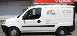 Werbebeschriftung für GUT Sanitär in Esslingen