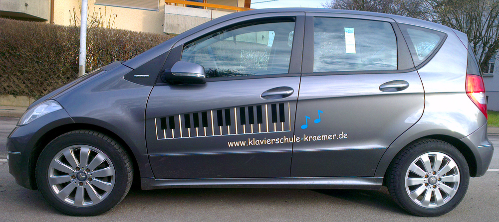 Fahrzeugbeschriftung für Klavierschule in Filderstadt