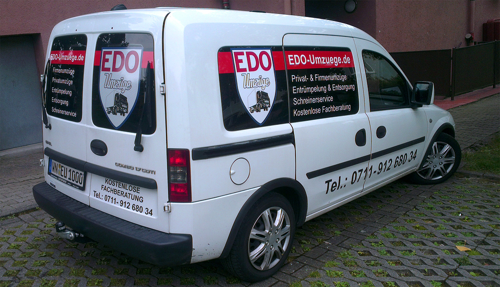 Fahrzeugbeschriftung für Edo Umzüge in Waiblingen