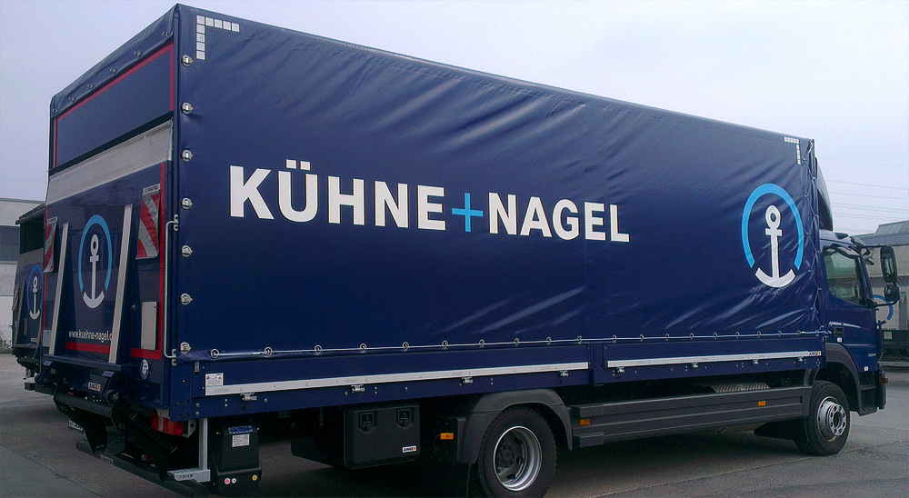 LKW-Planenbeschriftung für die Firma Kühne+Nagel aus Ludwigsburg